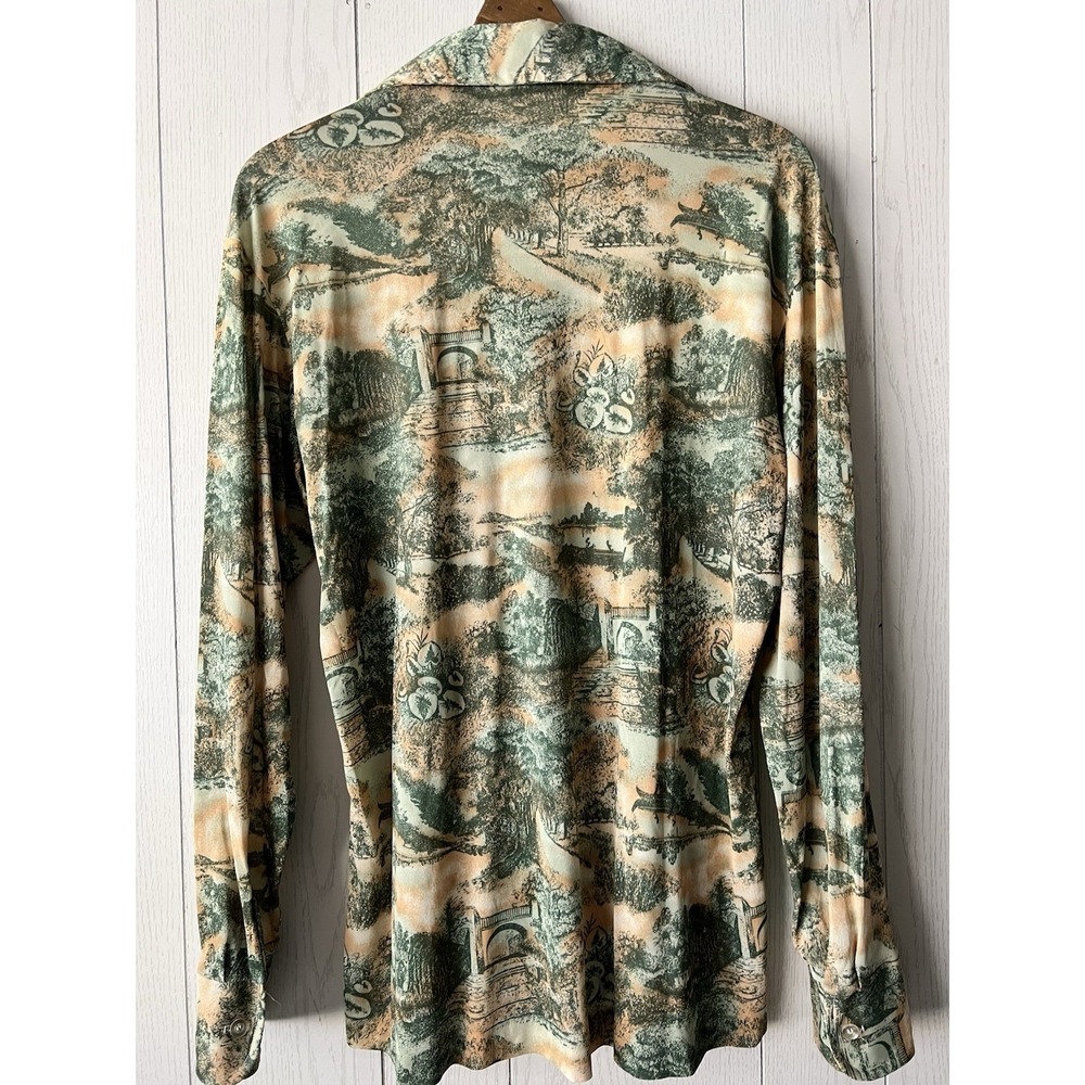 VTG 70s Randolph Disco Shirt Sz Medium Plants Trees Novelty Mens - Picture 5 of 12
